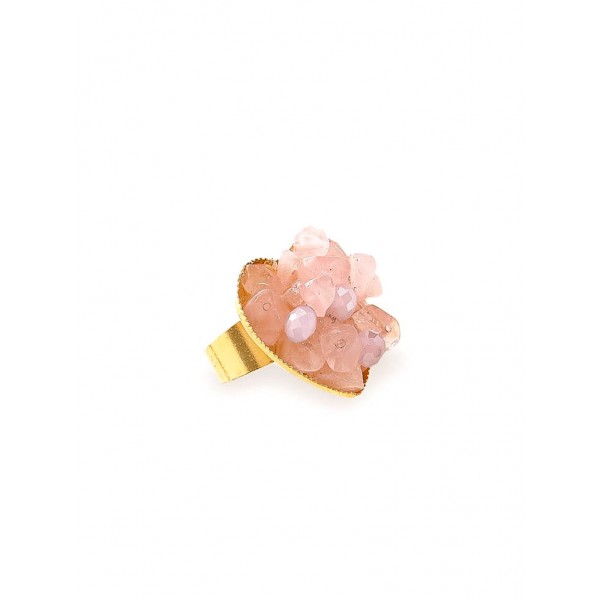 Δαχτυλίδι με ορυκτό ρόζ χαλαζία